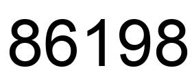 Número 86198 imagen negro