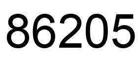 Number 86205 black image