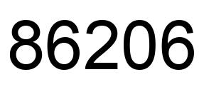 Number 86206 black image