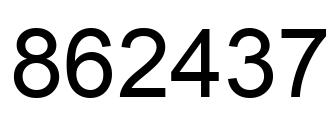 Number 862437 black image