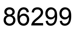 Number 86299 black image