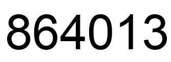 Number 864013 black image