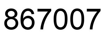 Number 867007 black image