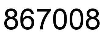 Number 867008 black image