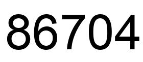 Number 86704 black image