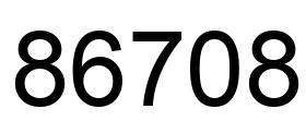 Number 86708 black image