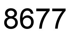 Number 8677 black image