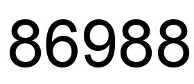 Number 86988 black image