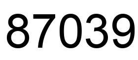 Number 87039 black image