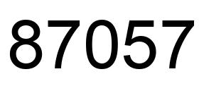 Number 87057 black image