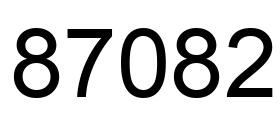 Number 87082 black image