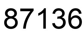 Número 87136 imagen negro