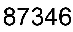 Number 87346 black image