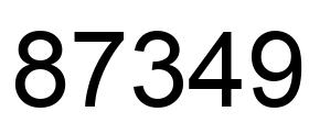 Number 87349 black image