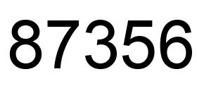 Number 87356 black image