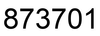 Number 873701 black image