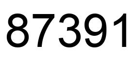 Number 87391 black image
