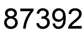Number 87392 black image