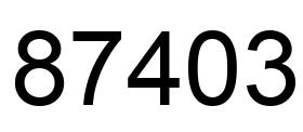 Number 87403 black image