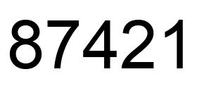 Number 87421 black image