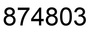 Number 874803 black image