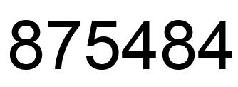 Number 875484 black image