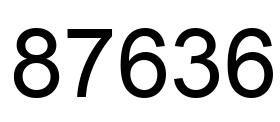 Number 87636 black image