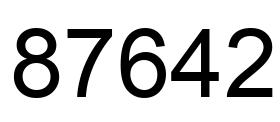 Number 87642 black image