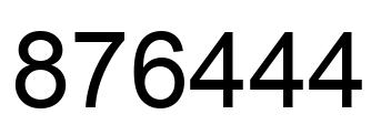 Number 876444 black image