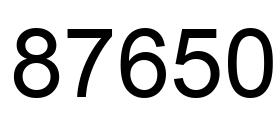 Number 87650 black image