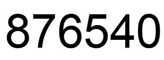 Number 876540 black image