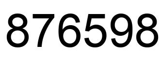 Number 876598 black image