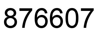 Number 876607 black image