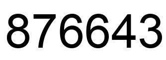 Number 876643 black image