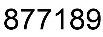 Number 877189 black image