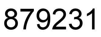 Number 879231 black image