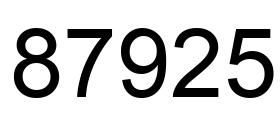 Number 87925 black image