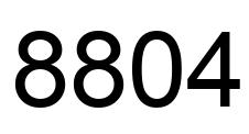 Number 8804 black image