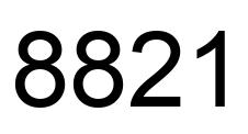 Number 8821 black image