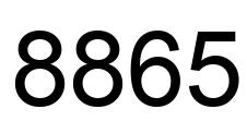 Number 8865 black image