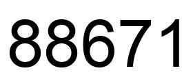 Number 88671 black image