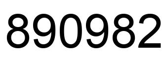 Number 890982 black image