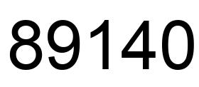 Number 89140 black image