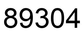 Number 89304 black image