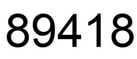 Número 89418 imagen negro