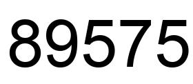 Number 89575 black image