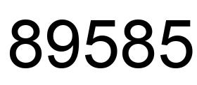 Number 89585 black image