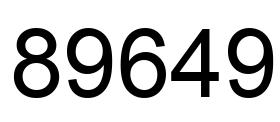 Number 89649 black image
