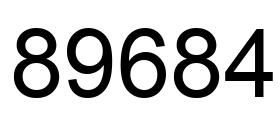 Número 89684 imagen negro