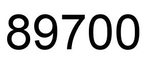 Number 89700 black image